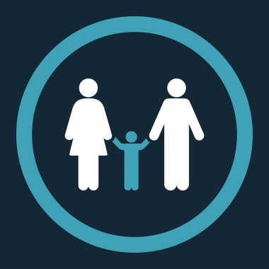 Anne ve çocuk yuvarlak vektör simgesi