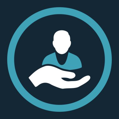 Hasta yardım yuvarlak vektör simgesi