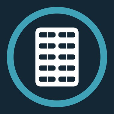 Hap Blister yuvarlak vektör simgesi