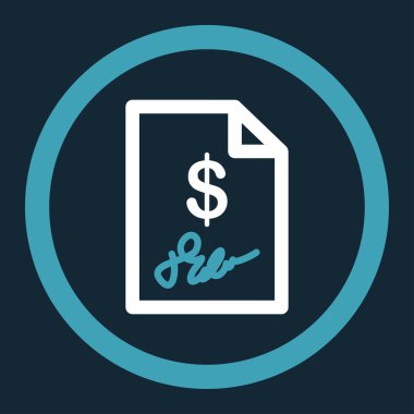 İmzalanmış fatura yuvarlak vektör simgesi