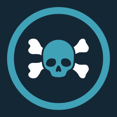 Skull And Bones yuvarlak vektör simgesi