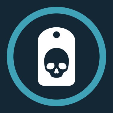 Kafatası etiket yuvarlak vektör simgesi