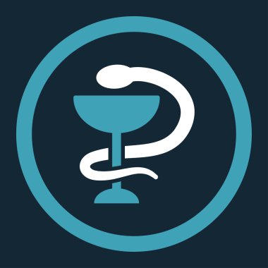 Yılan Kupası yuvarlak vektör simgesi