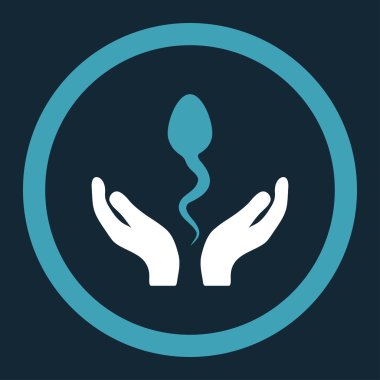 Sperm bakım yuvarlak vektör simgesi