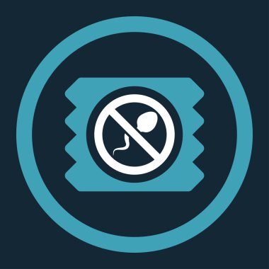 Sperm öldürücü prezervatif yuvarlak vektör simgesi