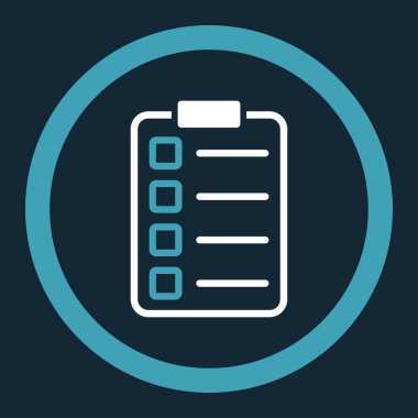 Test formu yuvarlak vektör simgesi