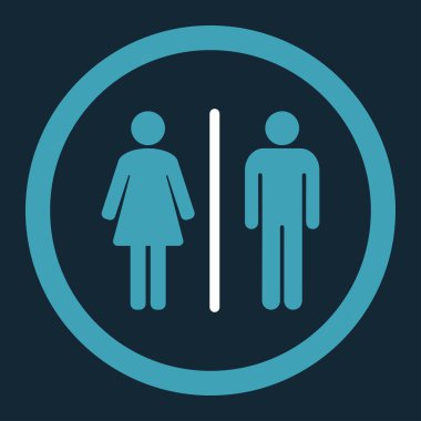 Tuvalet yuvarlak vektör simgesi