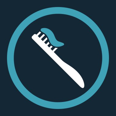 Diş fırçası yuvarlak vektör simgesi