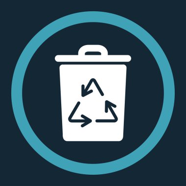 Çöp tenekesi yuvarlak vektör simgesine