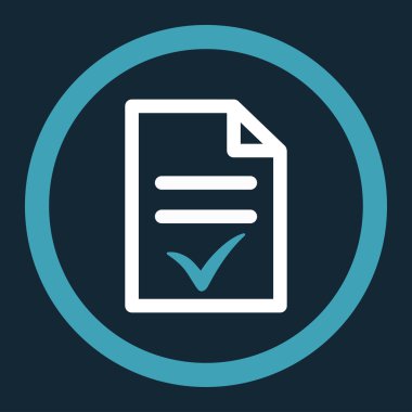 Geçerli belge yuvarlak vektör simgesi