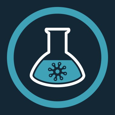 Virüs analiz yuvarlak vektör simgesi