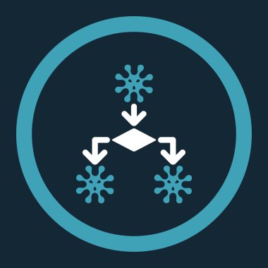 Virüs üreme yuvarlak vektör simgesi