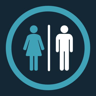 WC yuvarlak vektör simgesi