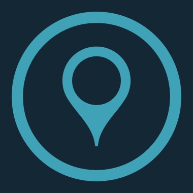 Harita işaretleyici yuvarlak vektör simgesi