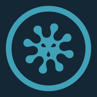 Virüs yuvarlak vektör simgesi