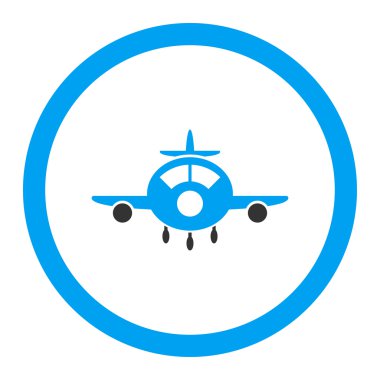 Uçak yuvarlak vektör simgesi