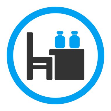 Eczacı tablo yuvarlak vektör simgesi