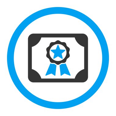 Ödülü Diploma yuvarlak vektör simgesi