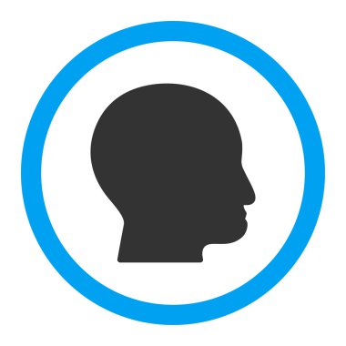 Kel kafası vektör simge yuvarlak