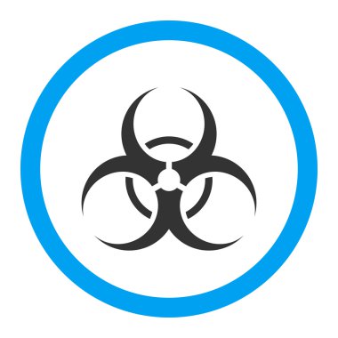 Biyolojik tehlike sembolü yuvarlak vektör simgesi