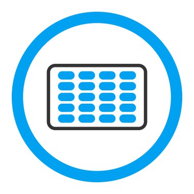 Blister yuvarlak vektör simgesi