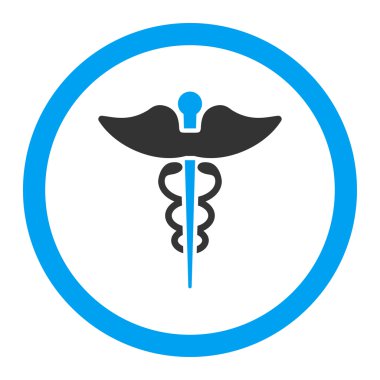 Caduceus yuvarlak vektör simgesi