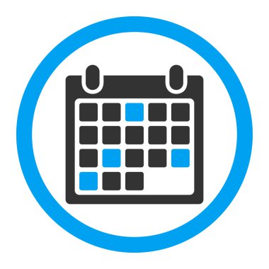 Takvim randevu yuvarlak vektör simgesi