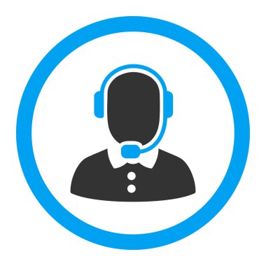 Çağrı Merkezi operatörü yuvarlak vektör simgesi