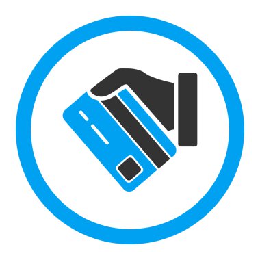 Kartı ödeme yuvarlak vektör simgesi