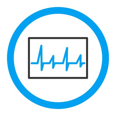 Kardiyogram yuvarlak vektör simgesi