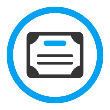 Sertifika yuvarlak vektör simgesi