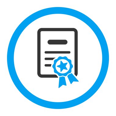 Onaylı Diploma yuvarlak vektör simgesi