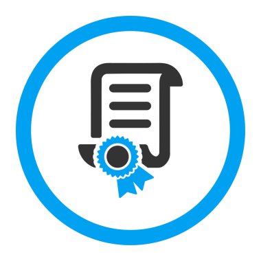 Sertifikalı kaydırma belge yuvarlak vektör simgesi