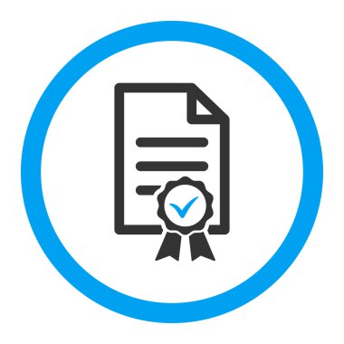 Sertifikalı yuvarlak vektör simgesi