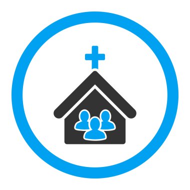 Kilise yuvarlak vektör simgesi