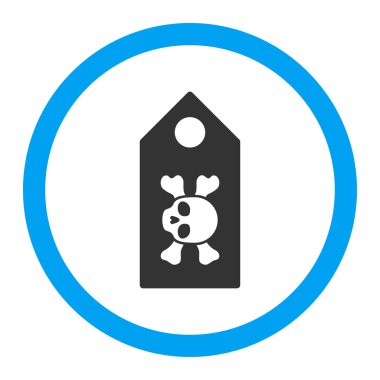 Ölüm etiket yuvarlak vektör simgesi