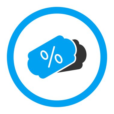 İndirim kuponları yuvarlak vektör simgesi