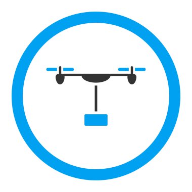 Drone sevk irsaliyesi yuvarlak vektör simgesi