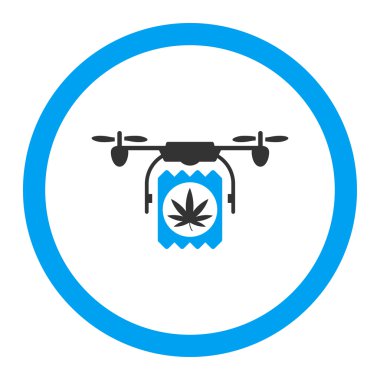 Uyuşturucu uçağı teslim yuvarlak vektör simgesi