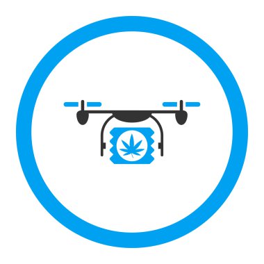 Uyuşturucu dron sevk irsaliyesi yuvarlak vektör simgesi