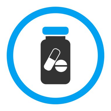 Uyuşturucu Phial yuvarlak vektör simgesi