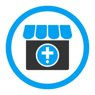 Eczane yuvarlak vektör simgesi