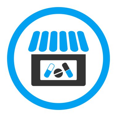 Eczane yuvarlak vektör simgesi