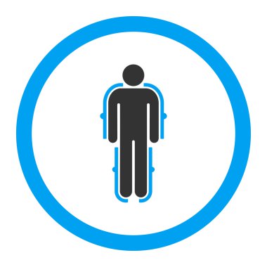 Dış iskelet yuvarlak vektör simgesi