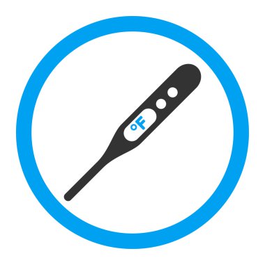 Fahrenheit termometre yuvarlak vektör simgesi