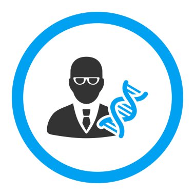 Genetik mühendisi yuvarlak vektör simgesi