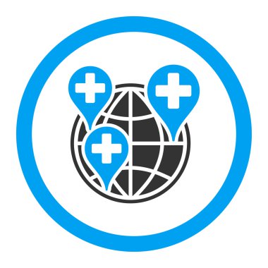 Vektör simgesi genel klinik şirket yuvarlak