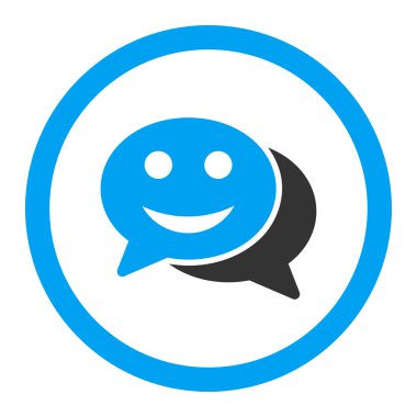 Mutlu sohbet yuvarlak vektör simgesi