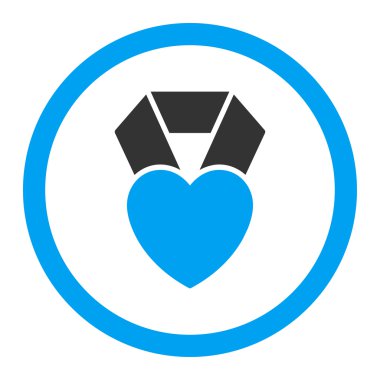 Kalp Ödülü yuvarlak vektör simgesi