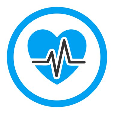 Kalp diyagramı yuvarlak vektör simgesi